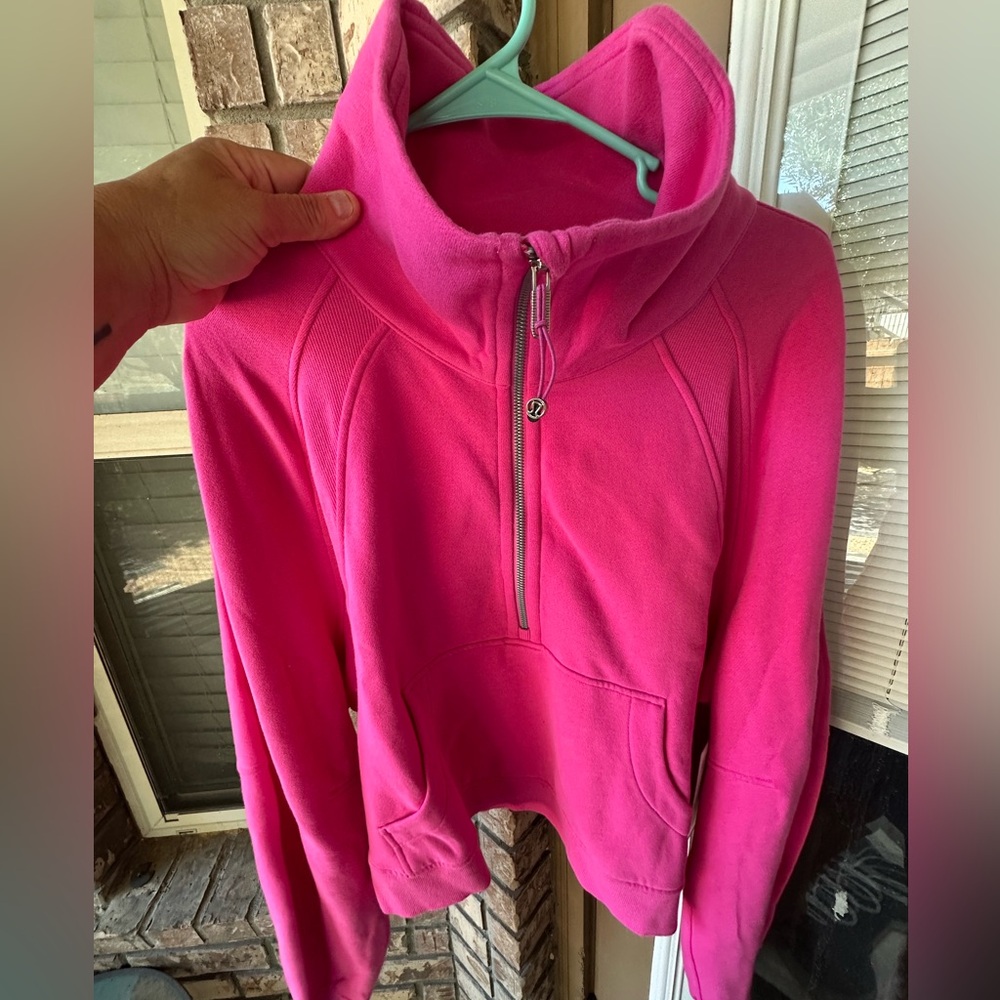 lululemon athletica Sonic Pink Scuba Oversized Funnel Neck 1/2 Zip